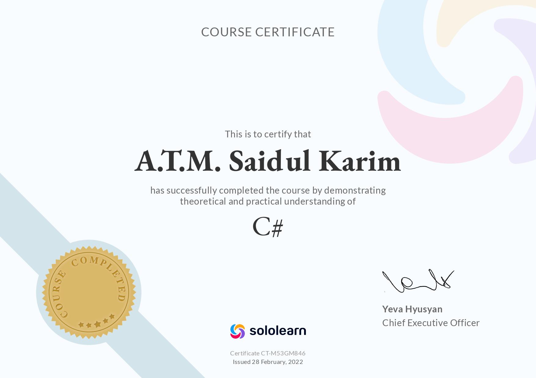 C#, Sololearn